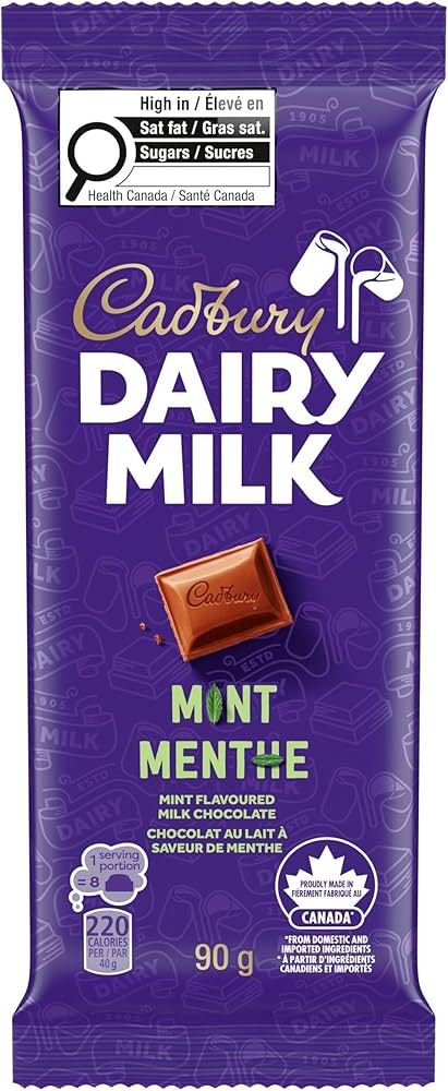 Cadbury Dairy Milk Mint Menthe - 90g