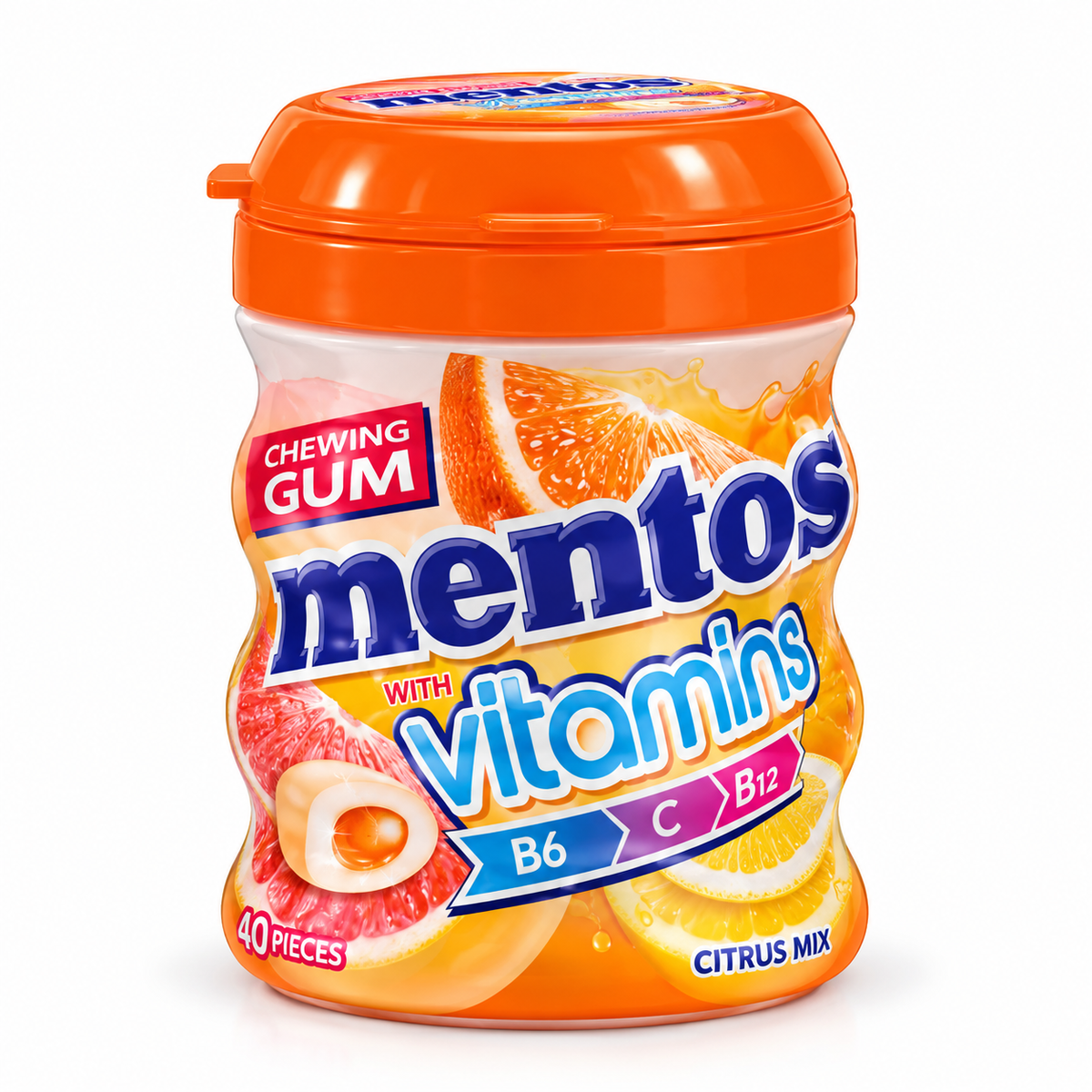 Mentos Pure Vitamins B6--B12 Chewing Gum Jar 52Gm · Default Title