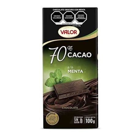 Valor 70% Cacao With Mint Dark Chocolate -100g