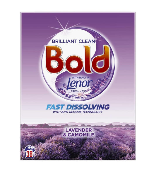 Bold 38 Fast Dissolving Lavender & Camomile Stain Removal + Built in Lenor Freshness .