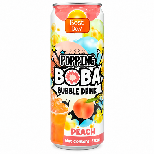 Best Day Popping Boba Bubble Drink Peach - 320ml · Default Title