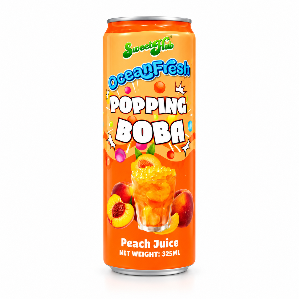 Sweet Hub Popping Boba Drink Peach 325Ml · Default Title