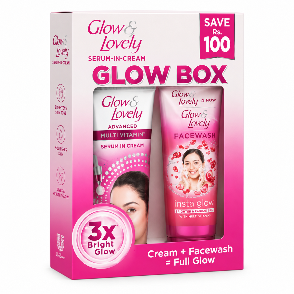 Glow & Lovely Glow Box Serum IN Cream 50+50g · Default Title