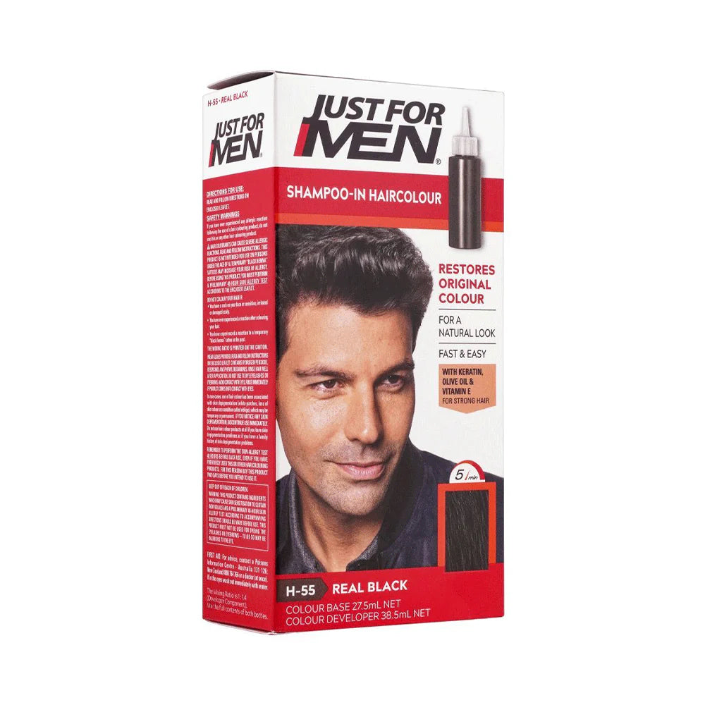 Just for Men Shampoo in Hair colour Real Black H-55