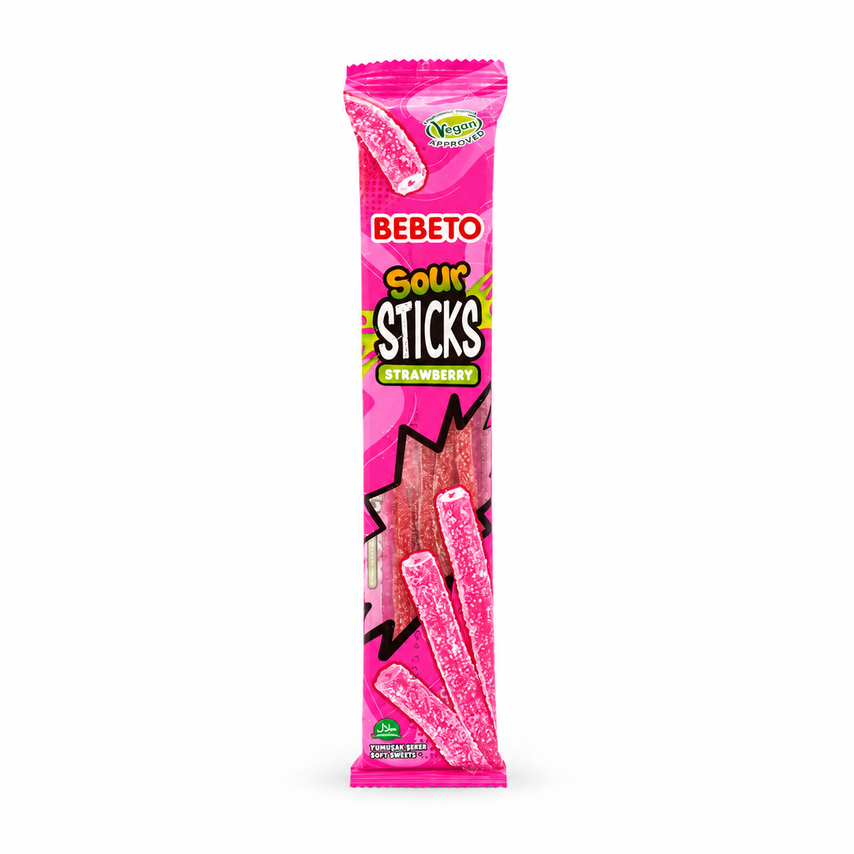 Bebeto Sour Sticks Strawberry 30Gm