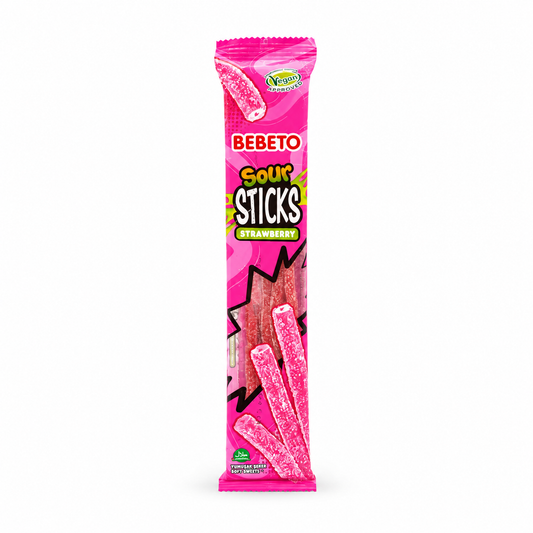 Bebeto Sour Sticks Strawberry 30Gm