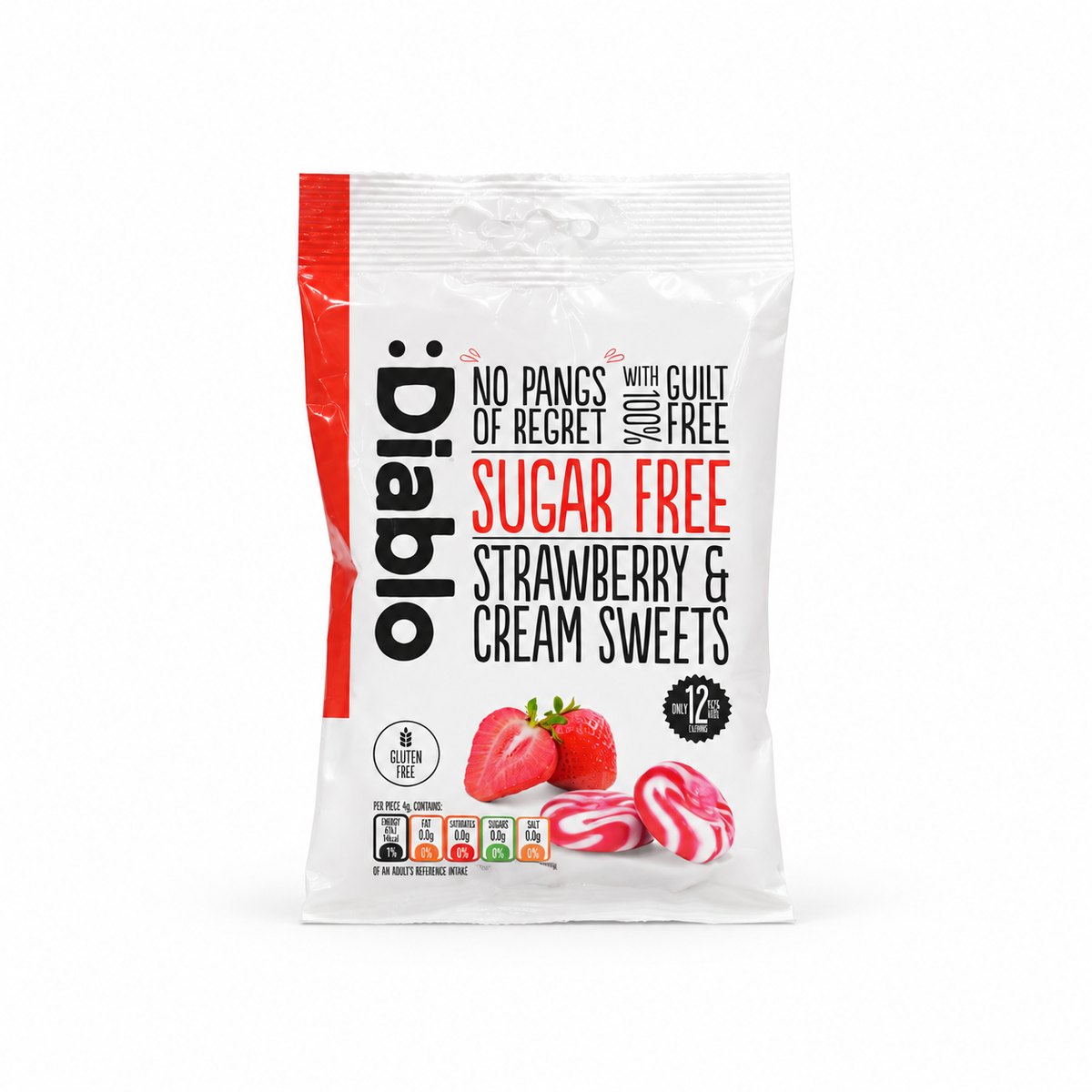 Diablo Sugar Free Strawberry & Cream Sweet 75Gm