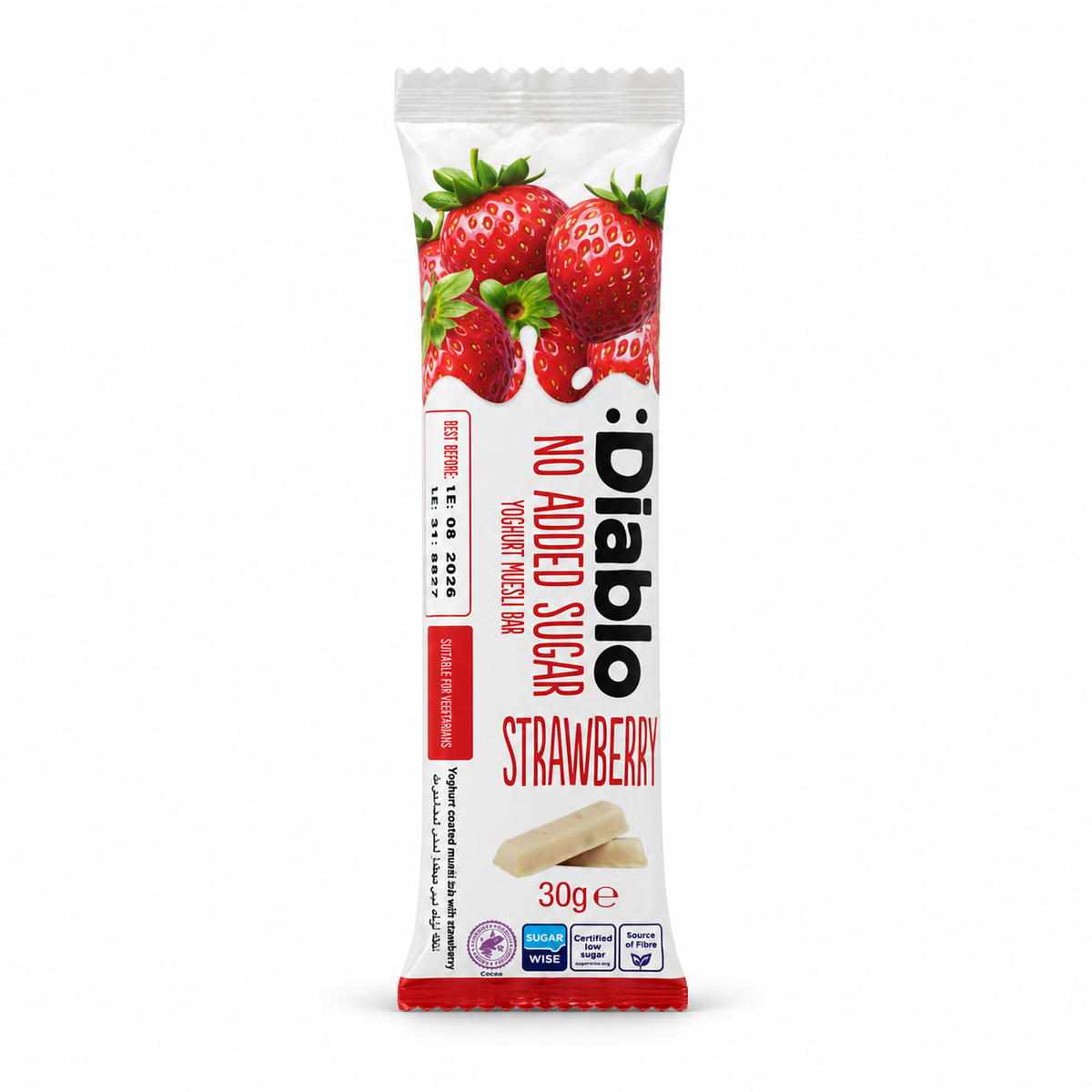 Diablo Sugar Free Strawberry Muesli Bar 30Gm