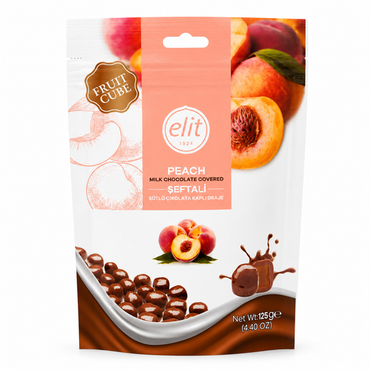 Elit Peach Milk Chocolate Covered - 125g