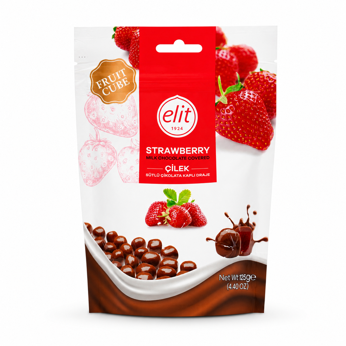 Elit Strawberry Milk Chocolate Covered - 125g