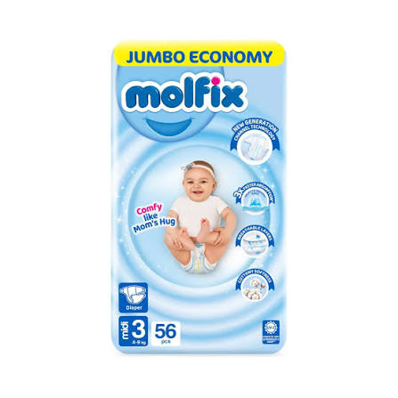 Molfix Diaper Jumbo Economy Medi 3 - 56pcs