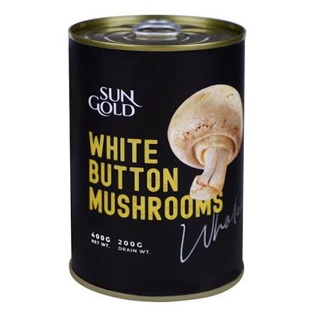 Sun Gold White Button Mushrooms Whole - 400g