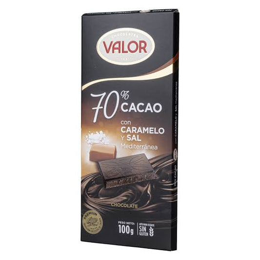 Valor 70% Cacao With Caramel&Salt Dark Chocolate -100g