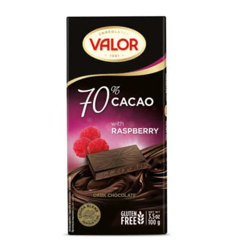 Valor 70% Cacao With Raspberry Dark Chocolate -100g